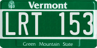 VT license plate LRT153