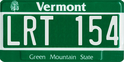 VT license plate LRT154