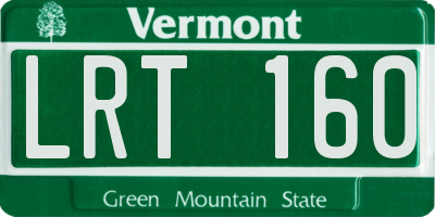 VT license plate LRT160