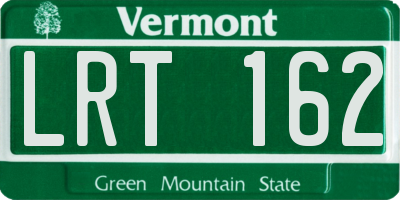 VT license plate LRT162