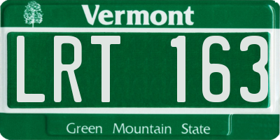 VT license plate LRT163