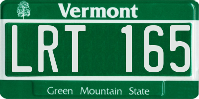 VT license plate LRT165