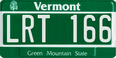 VT license plate LRT166