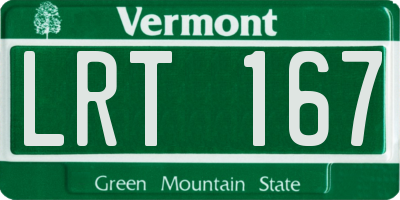 VT license plate LRT167