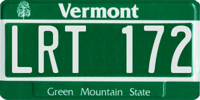 VT license plate LRT172