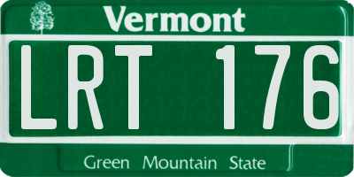 VT license plate LRT176