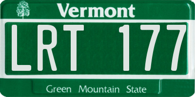 VT license plate LRT177