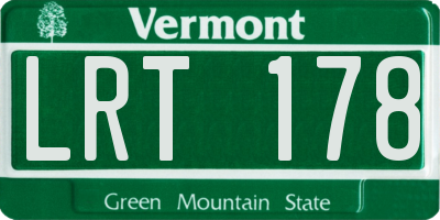 VT license plate LRT178
