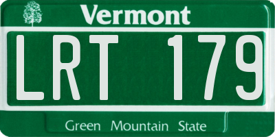 VT license plate LRT179