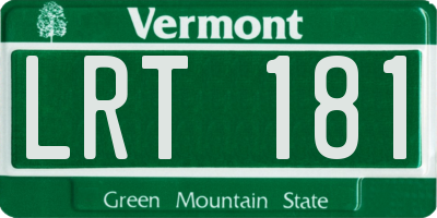 VT license plate LRT181