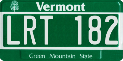 VT license plate LRT182