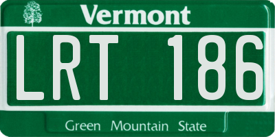 VT license plate LRT186