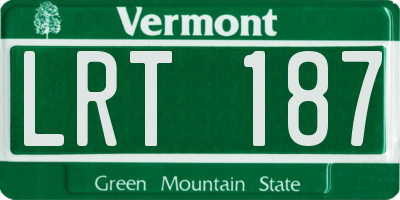 VT license plate LRT187