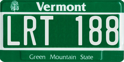 VT license plate LRT188