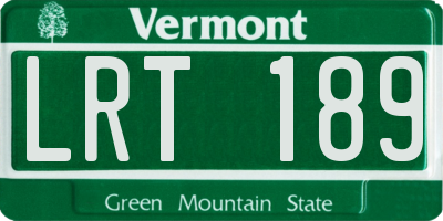 VT license plate LRT189