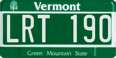 VT license plate LRT190