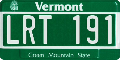 VT license plate LRT191