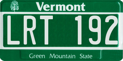 VT license plate LRT192