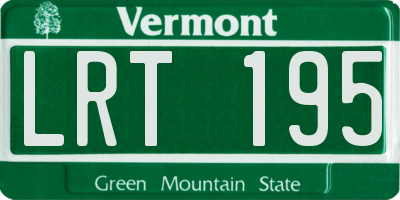 VT license plate LRT195