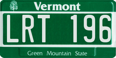 VT license plate LRT196