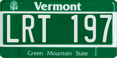 VT license plate LRT197