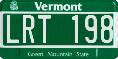 VT license plate LRT198