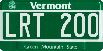 VT license plate LRT200