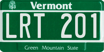 VT license plate LRT201