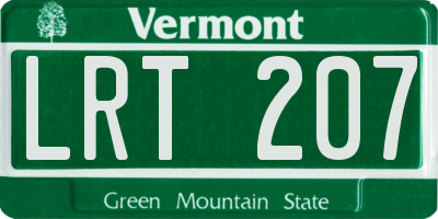 VT license plate LRT207