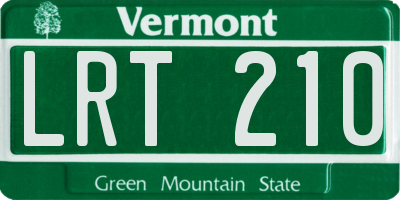 VT license plate LRT210