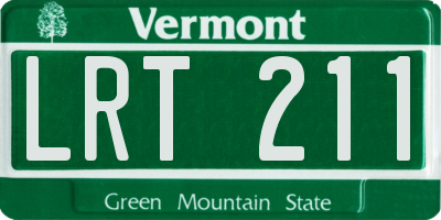 VT license plate LRT211