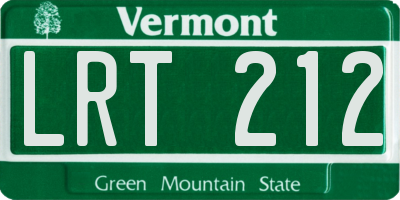 VT license plate LRT212