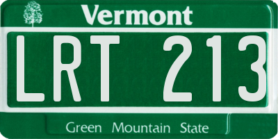 VT license plate LRT213