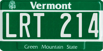 VT license plate LRT214