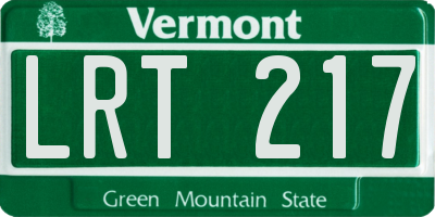VT license plate LRT217