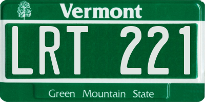 VT license plate LRT221
