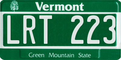 VT license plate LRT223