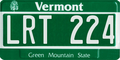 VT license plate LRT224