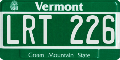 VT license plate LRT226