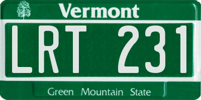 VT license plate LRT231