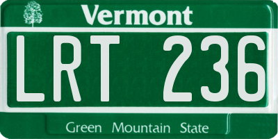 VT license plate LRT236
