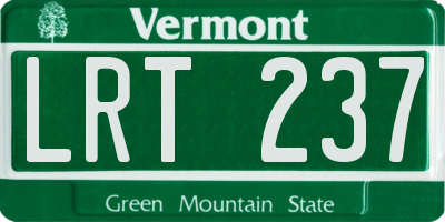 VT license plate LRT237