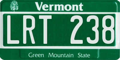 VT license plate LRT238