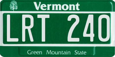 VT license plate LRT240
