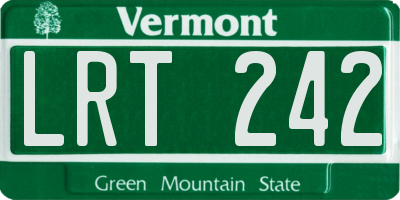 VT license plate LRT242