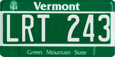VT license plate LRT243