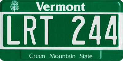 VT license plate LRT244