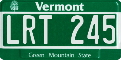 VT license plate LRT245