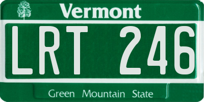 VT license plate LRT246