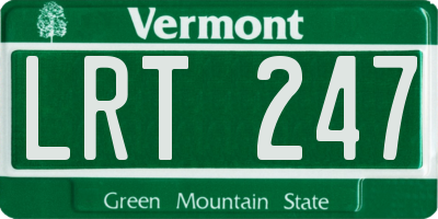 VT license plate LRT247